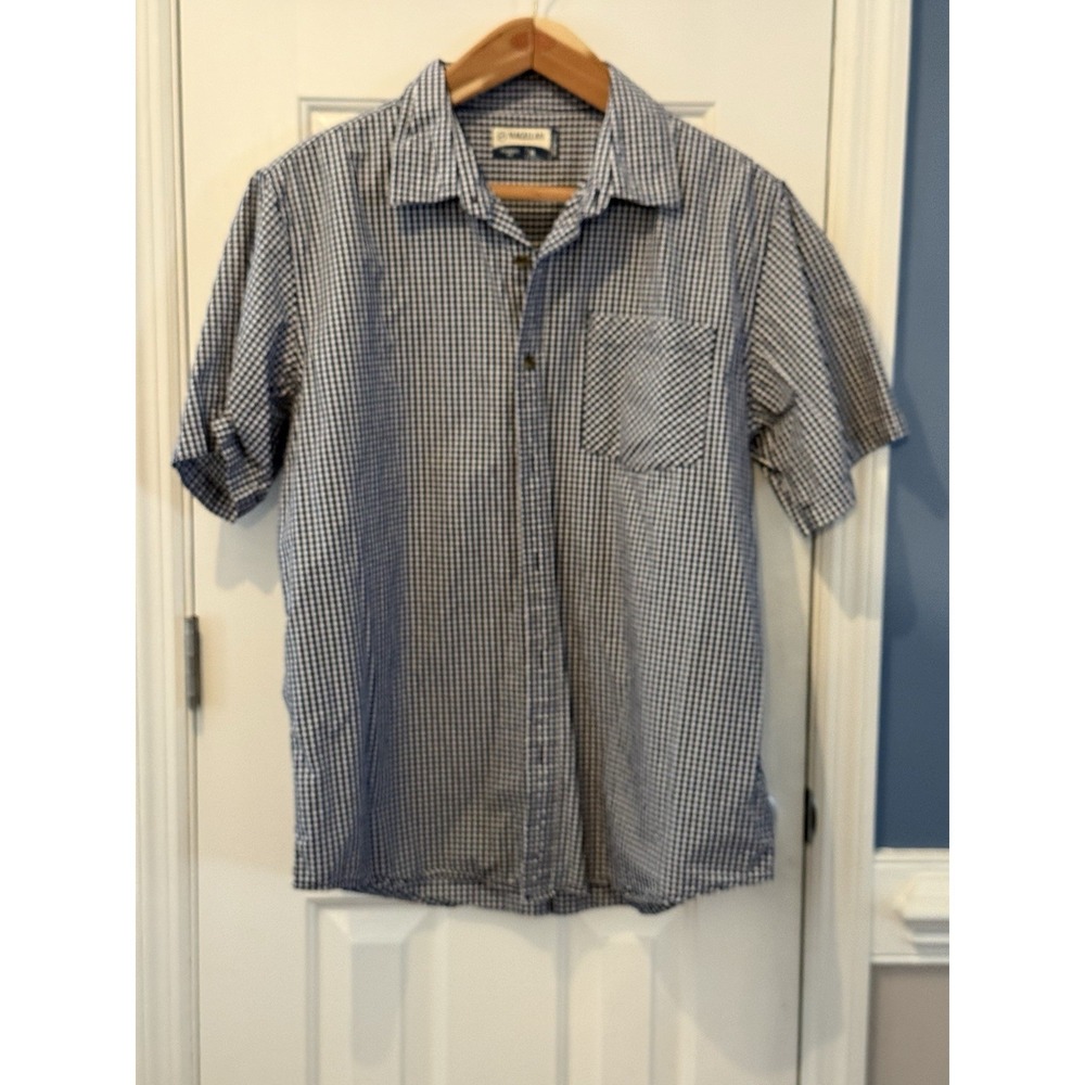 Magellan Classic Fit Blue Gingham Cotton Shirt Men's XL outdoor kayak fishing